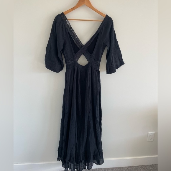 NWOT free people X’s and O’s midi black dress - Picture 4 of 7